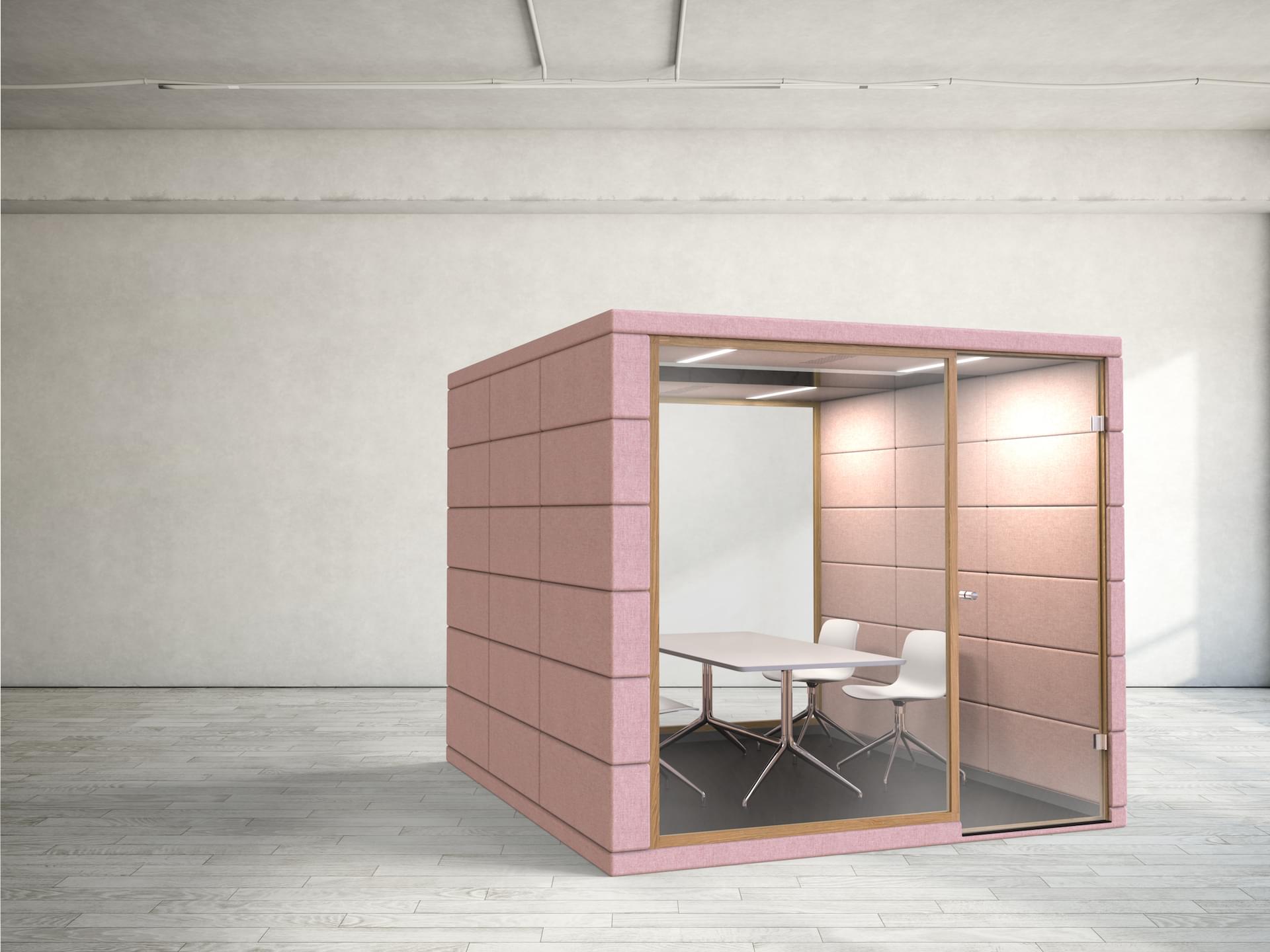 A micro office doesn't have to be for one person only. There are also types for four people.