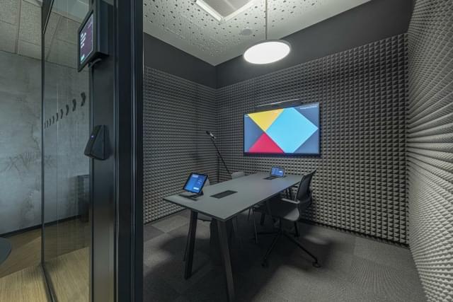 AV technology and soundproofing room in the Productboard offices