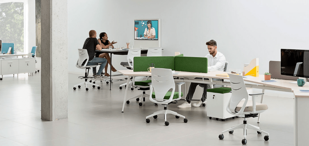 Activity-based kancelář rozdělená na několik částí pro efektivnější práci