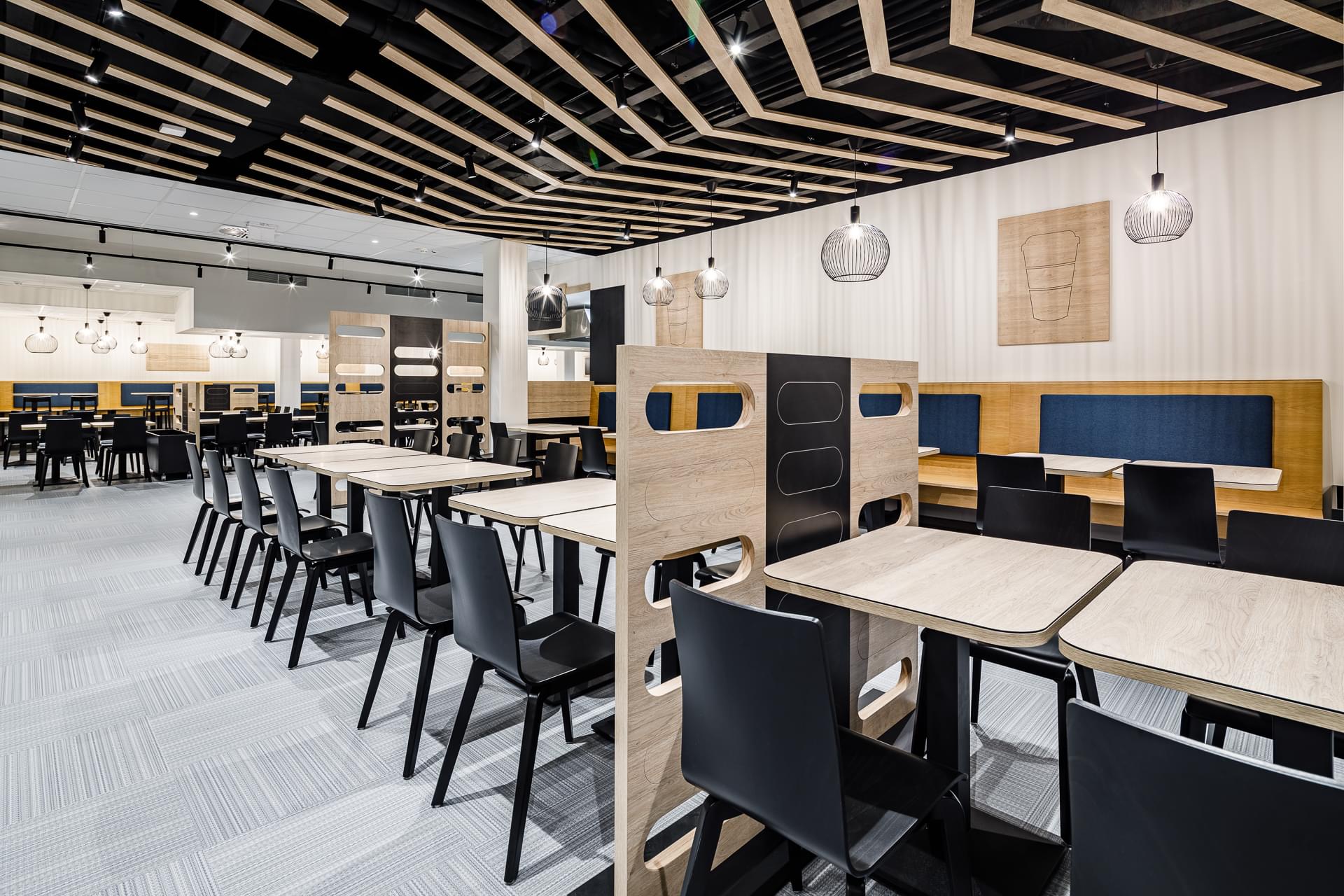 The modern style of the Canteen at BHS Oregon House is used for both meetings and lunch breaks