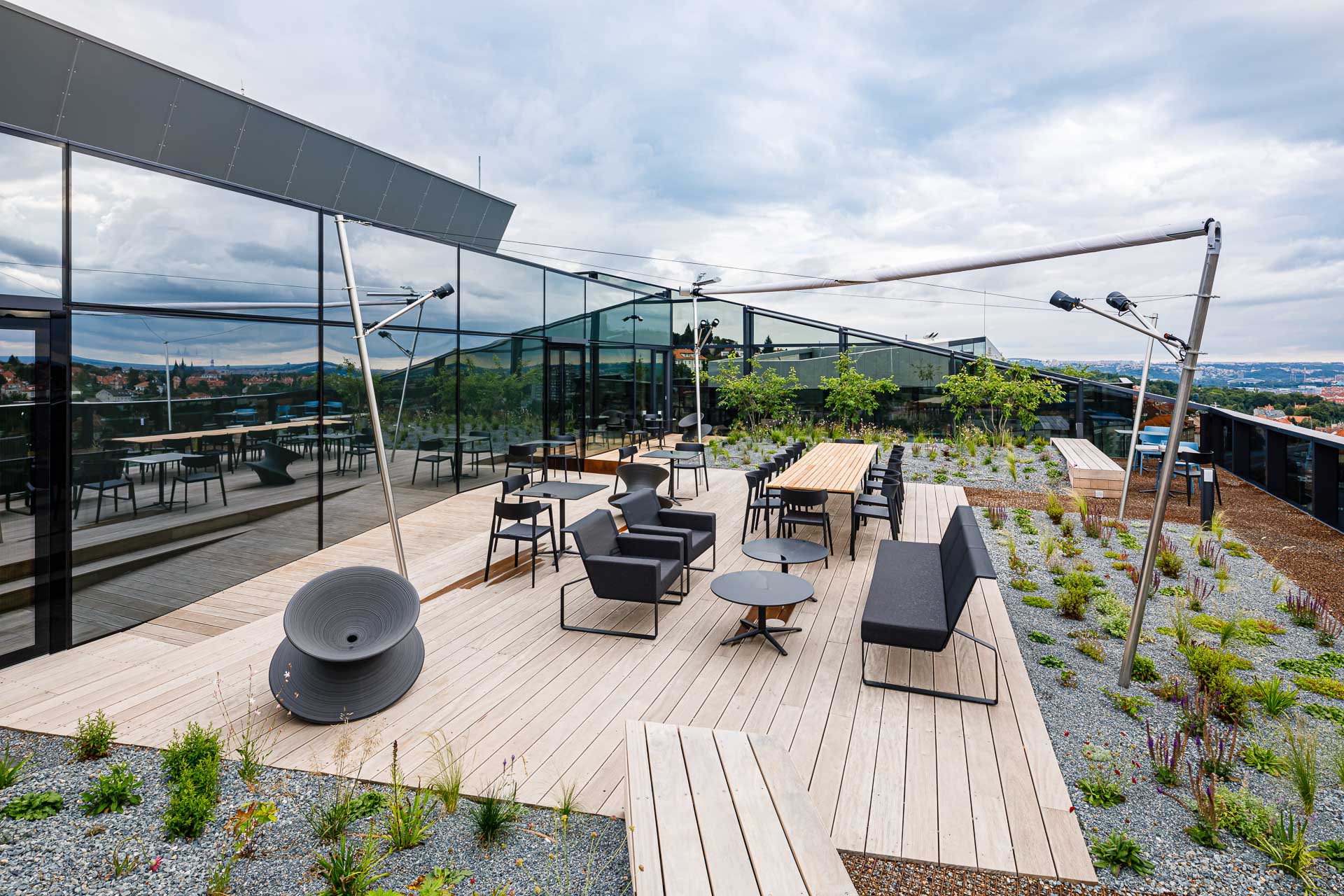 representative terrace with garden furniture