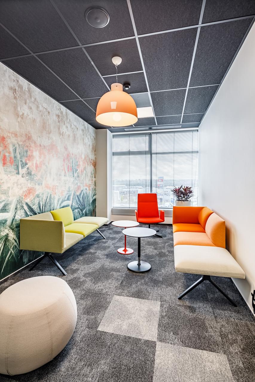 Elements of corporate identity incorporated into the interior