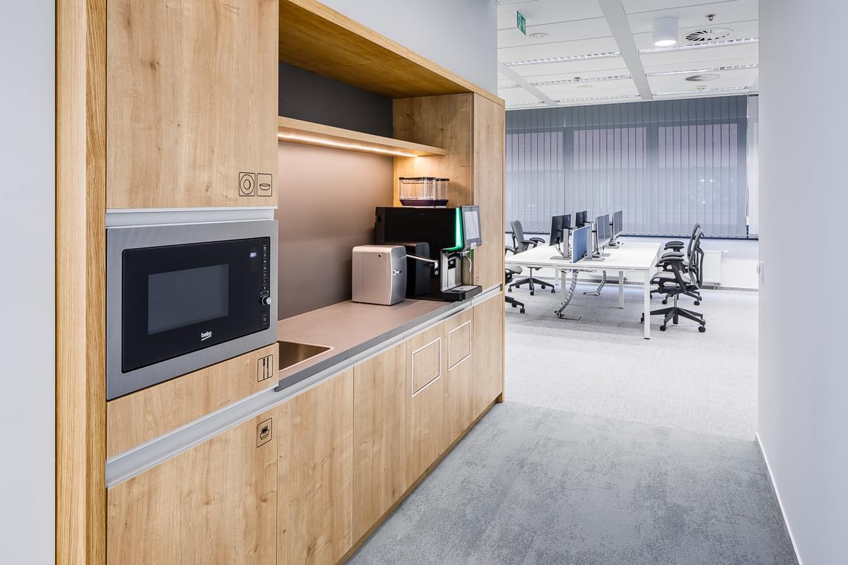 Office kitchen in wooden design