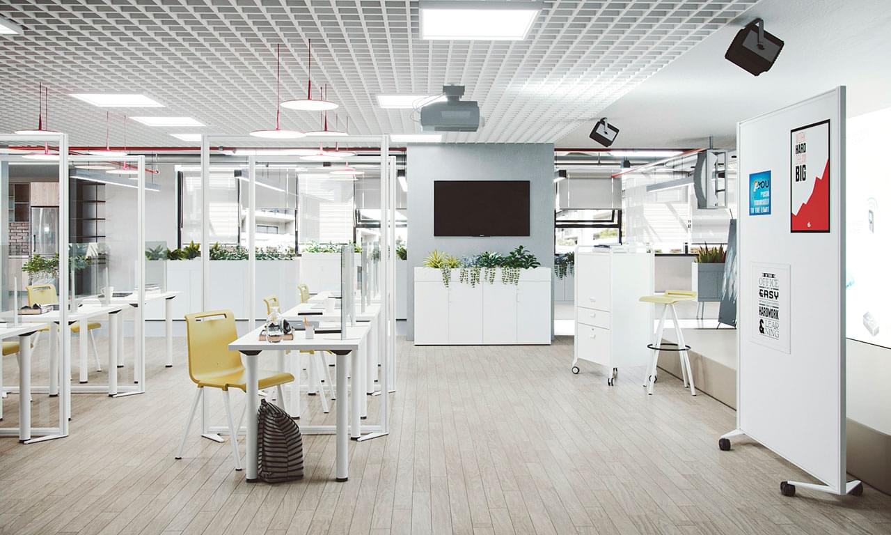 ochranná skla v kanceláři