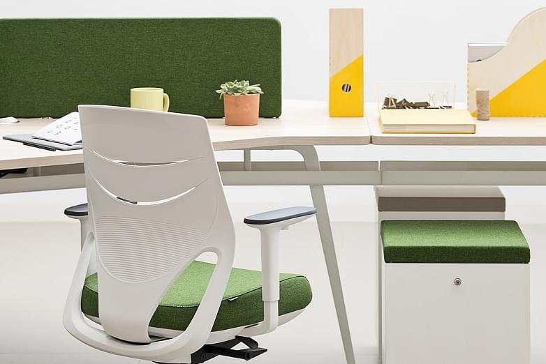 Modern working background with ergonomic interior in minimalist style