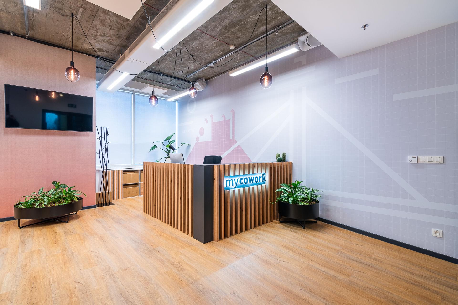 Entrance lobby area in bright design in myhive offices