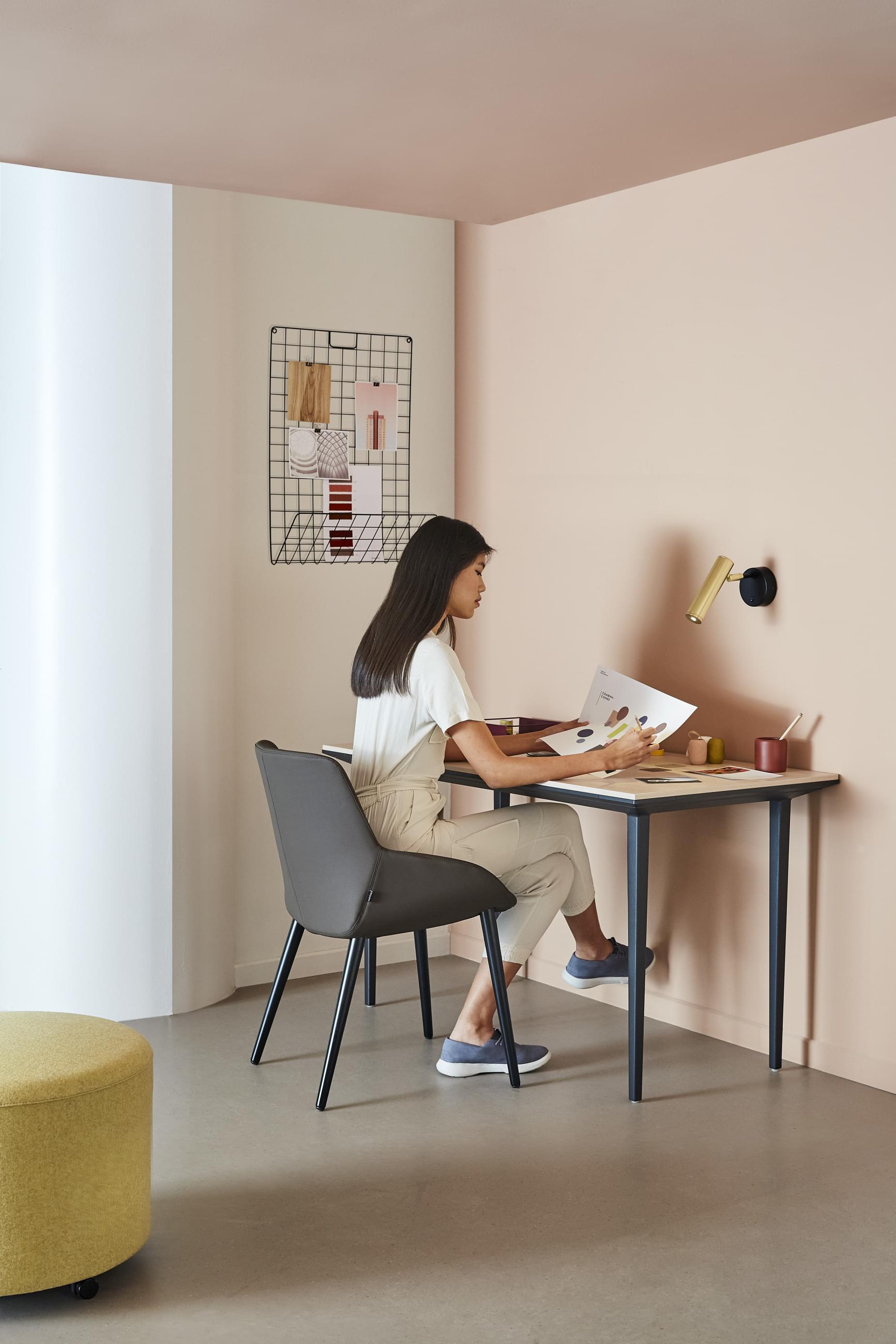 Design interior of home office in bright colors