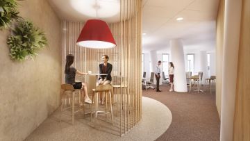 Příjemný prostor pro setkávání zaměstnanců ve společnosti ČAP