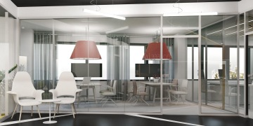 pracovní-místnosti-kanceláře-prosklené-svítící-lampy-příčky-středoevropské-banky