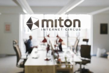 Detail of entrance door with Miton logo