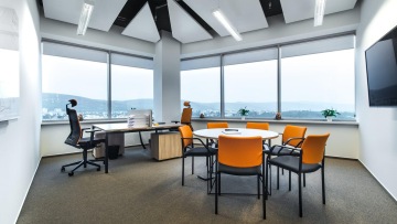 Realization of office space in company colors of FINGO company