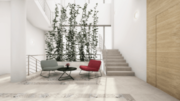 Vizualizace komerčních prostor se soft seating interiérem značky SOFTLINE