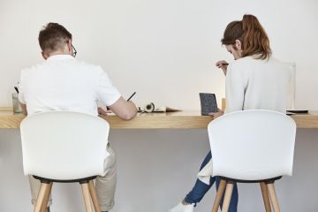 View of working employees