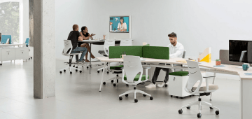 Activity-based kancelář rozdělená na několik částí pro efektivnější práci