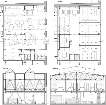 Floor plan of the Apiary office in the Karlín Hall building designed by MAJO architects.