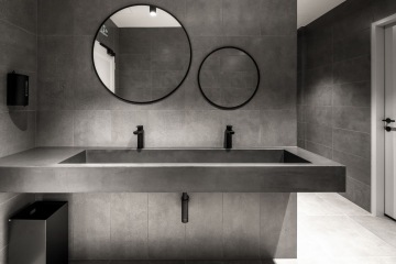 Toilets in grey style