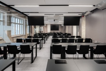 Conference area with AV equipment