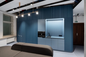 Blue kitchenette