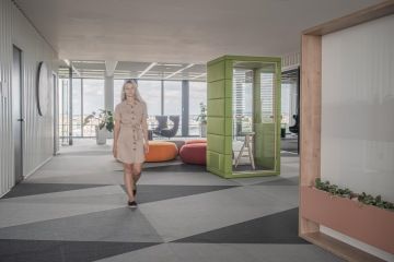 akustické prvky v kancelářích Avast