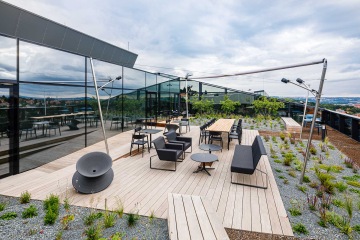 representative terrace with garden furniture