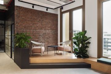 Relaxation corner with modern furniture