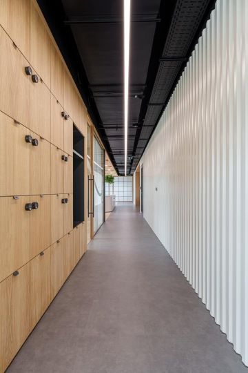 Long corridor in the middle of the offices