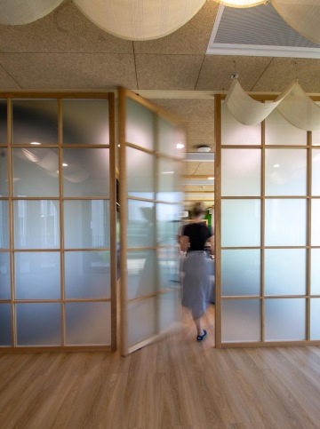 Japanese wall as a partition of the workspace