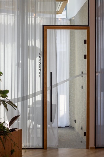 Glass door to the meeting room