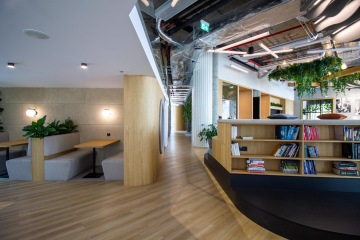 Corridor with bookcase