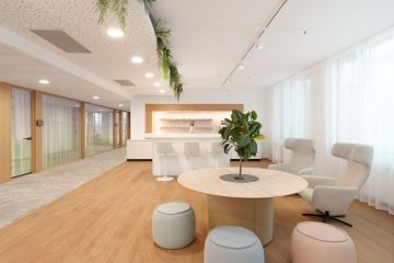 Café in pastel colours