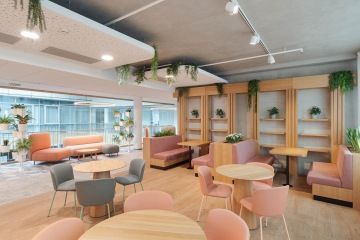 Relaxation area with company kitchen