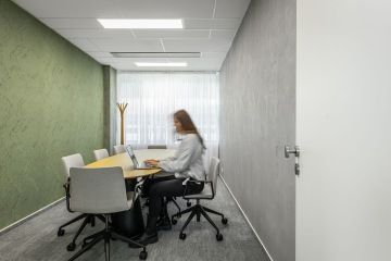 Zasedací místnost s originálními stěnami