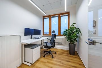 closed office with ergonomic furniture