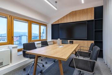 meeting room with bevelled walls