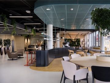 kavárna uprostřed pracoviště