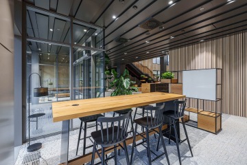 High table with bar stools