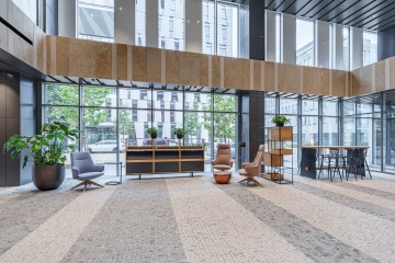 Reception area with furniture