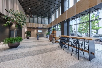 Reception area with bar table