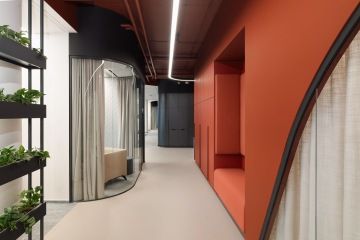 corridor with rounded elements
