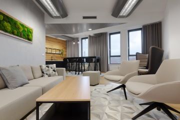 Game and relax corner in the lobby of the office