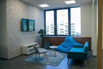 relaxační koutek se sedacím vakem