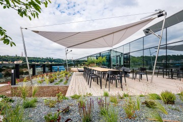 representative terrace with a view of Prague