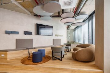 Comfortable seating in the kitchen area