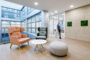 Comfortable seating for visitors and employees