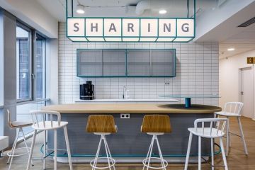 The kitchenette is a meeting and sharing place for T-Mobile employees from the entire floor