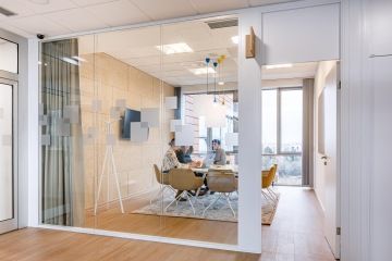 A meeting room with plenty of natural light