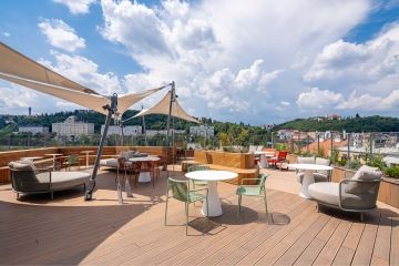 roof terrace at River Corner building