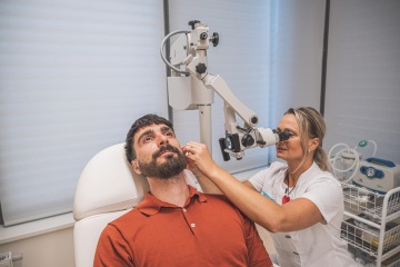 ENT examination in a modernly equipped surgery