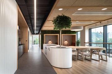 Corporate kitchen in natural style