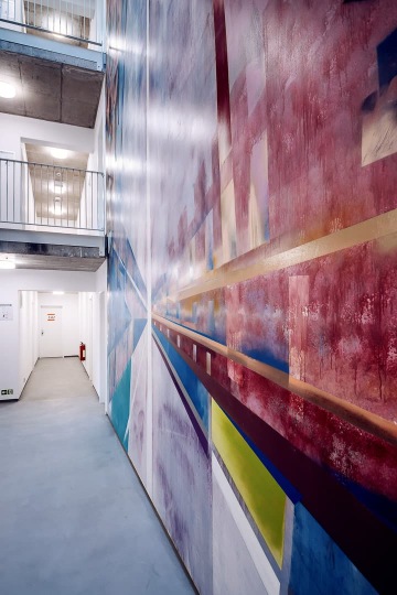 Corridor with student housing